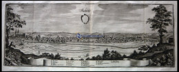 ROCHLITZ/MULDA, Gesamtansicht, Kupferstich Von Merian Um 1645 - Estampes & Gravures