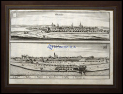 WEISSENSEE Und WITTENBERG, 2 Gesamtansichten Auf Einem Blatt, Kupferstich Von Merian Um 1645 - Prenten & Gravure