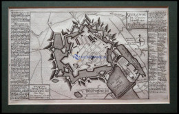 QUESNOY: Grafschaft Hennegau, Kupferstich-Plan Von Bodenehr Um 1720 - Litografia