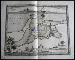 NASKOW In Laland, Dekorativer Stadtplan Mit Umgebung - Lithographien