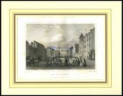 WIEN: Der Hof In Wien Mit Hübscher Personenstaffage Im Vordergrund, Stahlstich Von Schönfeld/Willmann, 1840 - Lithographies