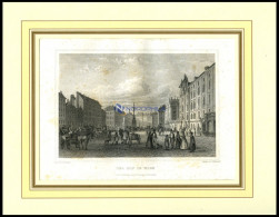 WIEN: Der Hof In Wien Mit Hübscher Personenstaffage Im Vordergrund, Stahlstich Von Schönfeld/Willmann, 1840 - Litografia