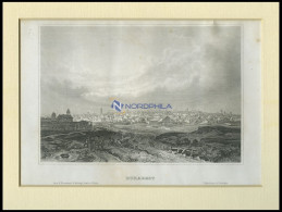 BUKAREST, Gesamtansicht, Stahlstich Von B.I. Um 1840 - Lithografieën