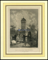 BASEL: Das St. Johannes Tor, Stahlstich Von Höfle/Foltz Um 1840 - Lithographien