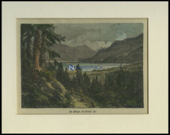 BÖNIGEN Auf BRIENZER SEE, Gesamtansicht, Kolorierter Holzstich Um 1880 - Lithographien