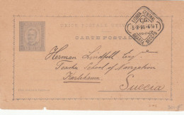 Portugal, Postal Circulado De Lisboa Para A Suécia Em 1896 - Briefe U. Dokumente