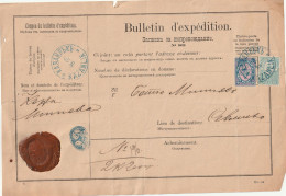 1895 Bulgaria /Bill Of Lading  From Ruse To Sevlievo On 06.06.1895/ Mi: 20+34A - Cartas & Documentos