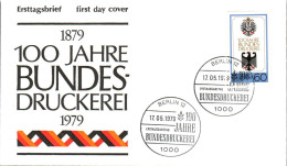 BERLIN FDC 1979 100  ANS IMPRIMERIE D'ETAT - 1971-1980