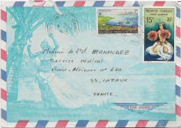 POLYNESIE FRANCAISE - LETTRE AFFRANCHIE N° 32 + PA N° 7   CAD 1972 - Briefe U. Dokumente