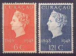 Curacao NVPH Nr 196/197 Ongebruikt/MH 50 Jarig Regeringsjubileum Koningin Wilhelmina 1948 - Curaçao, Nederlandse Antillen, Aruba