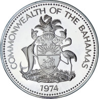Bahamas, Elizabeth II, 5 Dollars, 1974, Franklin Mint, Proof, FDC, Argent - Bahamas