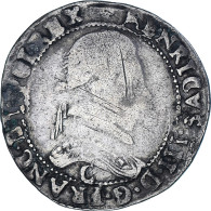 France, Henri III, 1/2 Franc Au Col Plat, 1581, Poitiers, TB+, Argent - 1574-1589 Hendrik III