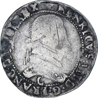 France, Henri III, 1/2 Franc Au Col Plat, 1581, Poitiers, TB+, Argent - 1574-1589 Heinrich III.