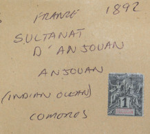 FRANCE STAMPS  Sultanat D'Anjouan  1892   ~~L@@K~~ - Usati