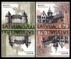 Latvia Lettland Lettonie 2017 Europa CEPT Castles And Fortresses Set Of 2 Tete-beshes Mint - 2017