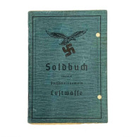 WW2 German Soldbuch Luftwaffe Flakscheinwerfer Many Awards 1938-1945 - 1939-45