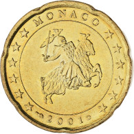 Monaco, Rainier III, 20 Euro Cent, 2001, Paris, SPL, Laiton, KM:171 - Monaco