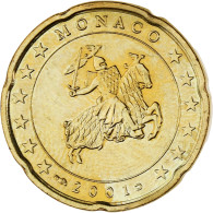 Monaco, Rainier III, 20 Euro Cent, 2001, Paris, SPL, Laiton, Gadoury:MC176 - Monaco
