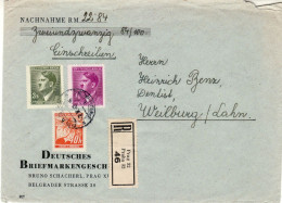 BOHEMIA & MORAVIA 1942 R - LETTER SENT FROM PRAG TO WEILBURG - Briefe U. Dokumente