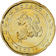 Monaco, Rainier III, 20 Euro Cent, 2001, Paris, SPL, Laiton, Gadoury:MC176 - Monaco