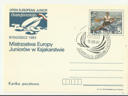 Poland 1984 - Canoeing, Postmark - Canoa