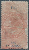 Nouvelle-Zélande-NEW ZELAND,Revenue Stamp Tax Fiscal,Stamp Duty 6s.Six Shillings,used Very Old With Creases,penalized! - Fiscal-postal