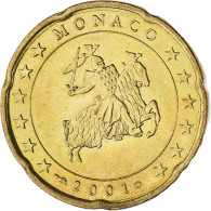 Monaco, Rainier III, 20 Euro Cent, 2001, Paris, SPL, Laiton, KM:171 - Monaco