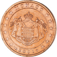 Monaco, Rainier III, 2 Euro Cent, 2001, Paris, SPL, Cuivre Plaqué Acier - Monaco