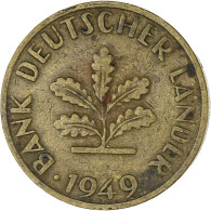 Monnaie, République Fédérale Allemande, 10 Pfennig, 1949, TTB, Brass Clad - 10 Pfennig