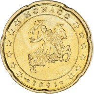 Monaco, Rainier III, 20 Euro Cent, 2001, Paris, SPL, Laiton, KM:171 - Monaco