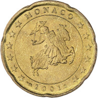 Monaco, Rainier III, 20 Euro Cent, 2001, Paris, SPL, Laiton, Gadoury:MC176 - Monaco