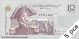 DWN - HAITI P.272h - 10 Gourdes 2004 (2016) UNC Hybrid Substrate - Various Prefixes - DEALERS LOT X 5 - Haiti