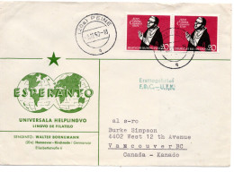 69709 - Bund - 1959 - 2@20Pfg Cusanus-Stift A Bf (rs Mgl) PEINE -> VANCOUVER, BC (Canada) - Lettres & Documents