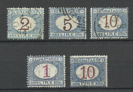 ITALIA ITALY O 1870-1893 Michel 12 - 14 & 18 & 21 Postage Due Portomarken Segnatasse, Used - Portomarken
