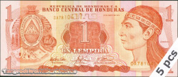 DWN - HONDURAS P.84c - 1 Lempira 2003 UNC - Various Prefixes - DEALERS LOT X 5 - Honduras