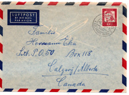 69710 - Bund - 1963 - 60Pfg Schiller EF A LpBf (rs Klappe Fehlt) FRIEDRICHSTHAL -> Calgary, AB (Canada) - Lettres & Documents