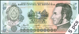 DWN - HONDURAS P.91a - 5 Lempiras 2006 UNC - Various Prefixes - DEALERS LOT X 5 - Honduras