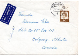 69714 - Bund - 1964 - 80Pfg Kleist EF A LpBf MUENCHEN -> Calgary, AB (Canada) - Lettres & Documents