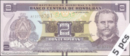 DWN - HONDURAS P.97b - 2 Lempiras 2014 (2016) UNC - Various Prefixes - DEALERS LOT X 5 - Honduras