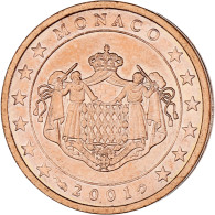 Monaco, Rainier III, 2 Euro Cent, 2001, Paris, SPL, Cuivre Plaqué Acier - Monaco