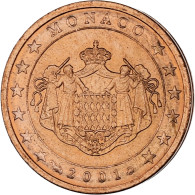 Monaco, Rainier III, 2 Euro Cent, 2001, Paris, SPL, Cuivre Plaqué Acier - Monaco