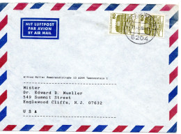 69733 - Bund - 1986 - 2@80Pfg B&S A LpBf TAUNUSSTEIN -> Englewood Cliffs, NJ (USA) - Storia Postale