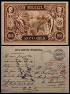 1909 SÃO PAULO  BRASIL BRAZIL FABRICA DE CIMENTO BILHETE POSTAL  COVER TO LEIPZIG GERMANY - Entiers Postaux