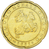 Monaco, Rainier III, 20 Euro Cent, 2002, Paris, SUP, Laiton, Gadoury:MC176 - Monaco