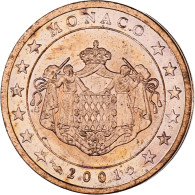 Monaco, Rainier III, 2 Euro Cent, 2001, Paris, SUP, Cuivre Plaqué Acier - Monaco