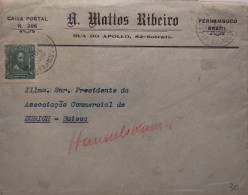 1906   PERNAMBUCO  BRASIL BRAZIL COVER TO ZURICH  SUISSE SWITZERLAND  - Entiers Postaux