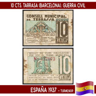 C0970.1# España 1937. 10 Cts. Tarrasa (Barcelona) (VF) TUR#2459 - 1-2 Pesetas