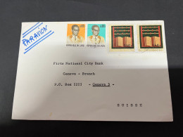 6-9-2023 (4 T 25) (Africa) Zaïre + Congo Dual Stamps On Letter - Posted To Switzerland (from Tunisia Embassy Kinshasa) - Altri & Non Classificati