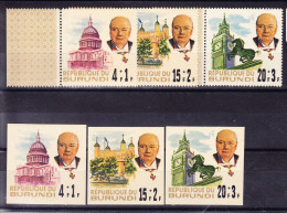 BURUNDI, COB 214/6 + Non Dentelé, ** MNH. Winston Churchill, (8B536) - Unused Stamps