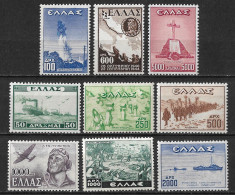 GREECE 1947 Victory Issue Complete MNH Set Vl. 620 / 628 - Nuevos